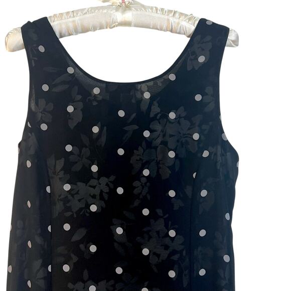 Coldwater Creek Reversable Floral Polka Dot Fit & Flare Dress Sleeveless Size PS - Picture 6 of 9